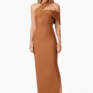 Elliatt One-Shoulder Brown Dress